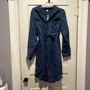 NWT Old Navy Maternity Jean Blue Dress Medium